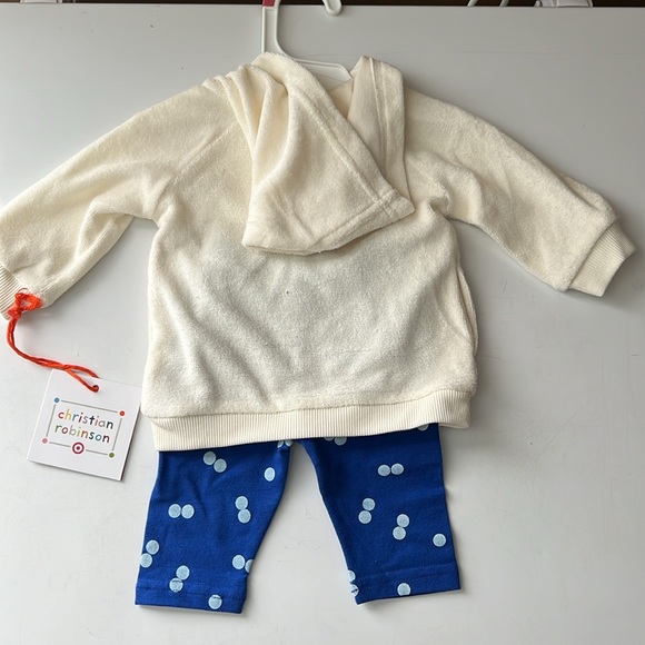 Christian Robinson x Target Baby Whale Print Hoodie & Bottom Set- (Cream/Blue - Picture 5 of 10